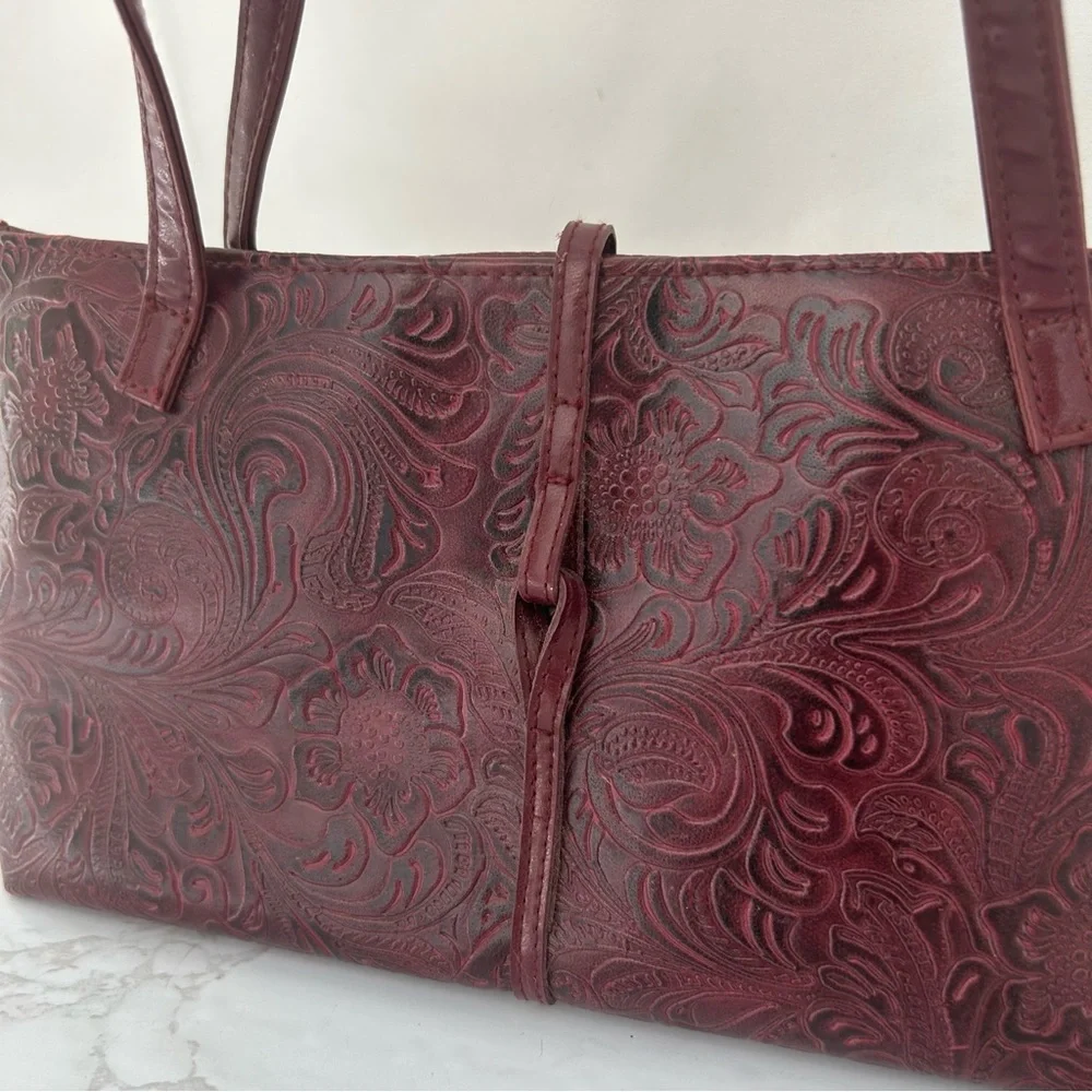 VTG 90S VICTORIA’S SECRET Burgundy Faux Leather Shoulder Purse
